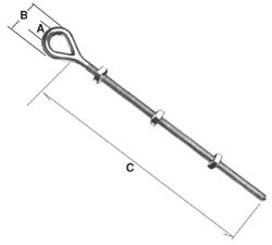 Product image for Hubbell Power 19792 5/8 x 22 Inch Double Arming Oval Eye Bolt