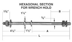 Product image for Hubbell Power 7826 5/8 x 8 Inch Hot Dip Galvanized Steel Double Upset Bolt