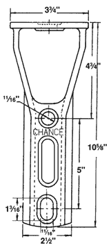 Product image for Chance IB2 10-3/4 Inch Galvanized Ductile Iron Pole Top Post Insulator Bracket