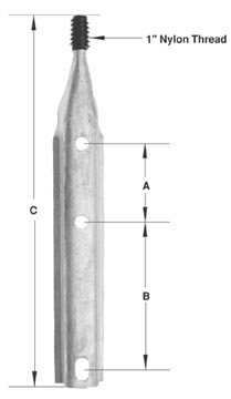 Product image for CHANCE C2060106P PIN, POLE TOP, 1in