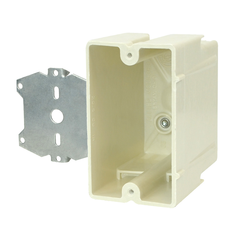 Product image for Allied Moulded Products 1098-Z2 3-1/4 x 2-1/4 x 3-3/4 Inch 20.5 In. 1-Gang Fiberglass Switch/Receptacle Outlet Box