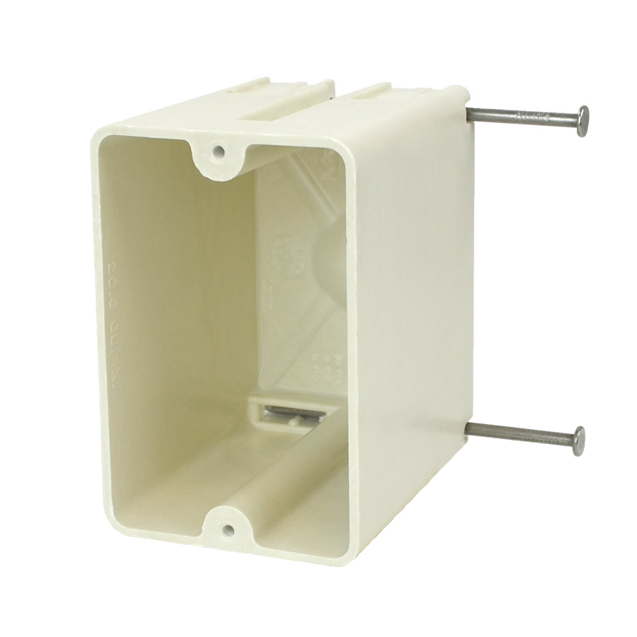 Product image for Allied Moulded Products 9327-N 3-1/4 x 2-3/8 x 3-1/4 Inch 20.5 In. 1-Gang Switch/Receptacle Outlet Box