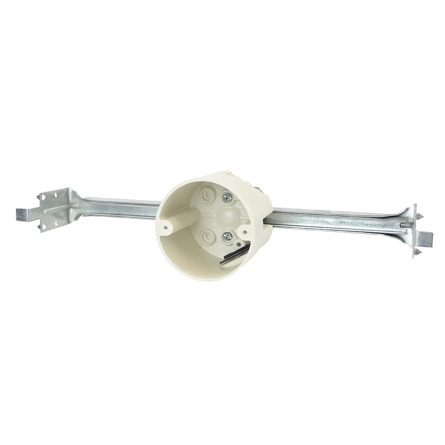 Product image for Allied Moulded Products 9335-BHK 2-7/8 x 3-1/2 Inch 20.5 In. Fiberglass Round Ceiling Fixture Outlet Box