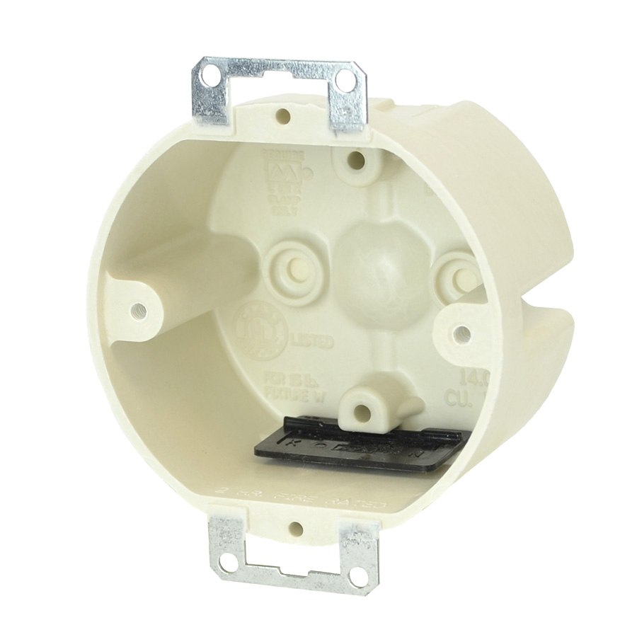 Product image for Allied Moulded Products 9338-EK 2 x 3-1/2 Inch 14 In. Fiberglass Round Fixture Outlet Box