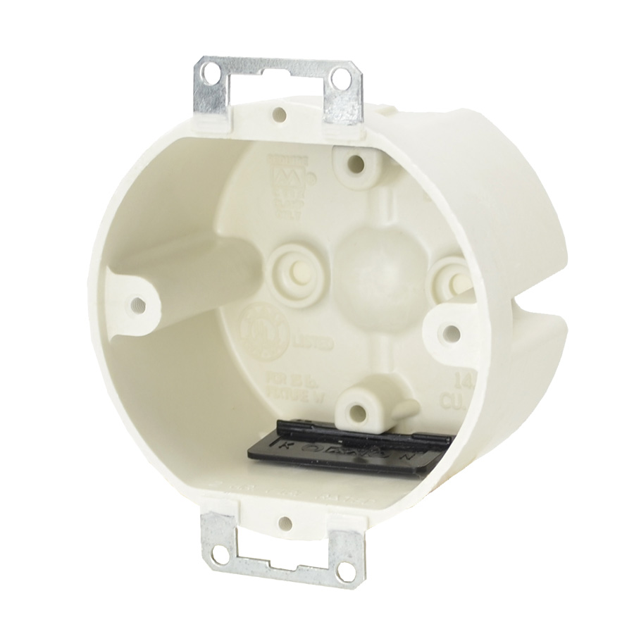 Product image for Allied Moulded Products 9338-EKT 2 x 3-1/2 Inch 14 In. Fiberglass Round Fixture Outlet Box