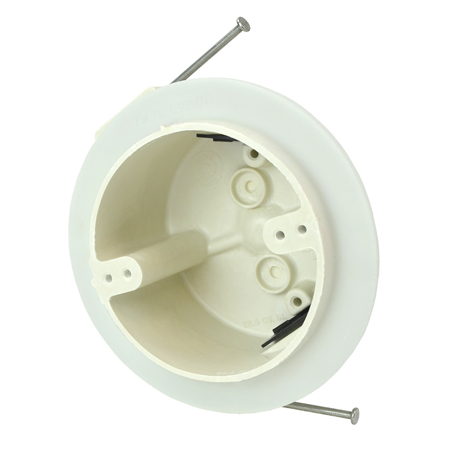 Product image for Allied Moulded Products 9351-NKV 2-3/8 x 4 Inch 22.5 In. Fiberglass Round Ceiling Fixture Outlet Box