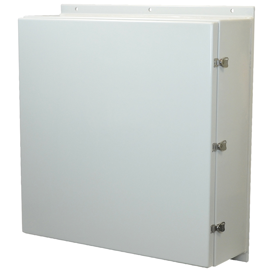 Product image for Allied Moulded Products AM363612L 36 x 36 x 12 Inch NEMA 4X Wall Mount Fiberglass Enclosed Twist Latch Cover