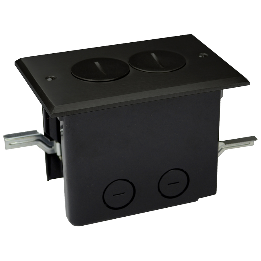 ALLM FB-2DB FLOOR BOX RECT. DUPLEX DARK BRONZE