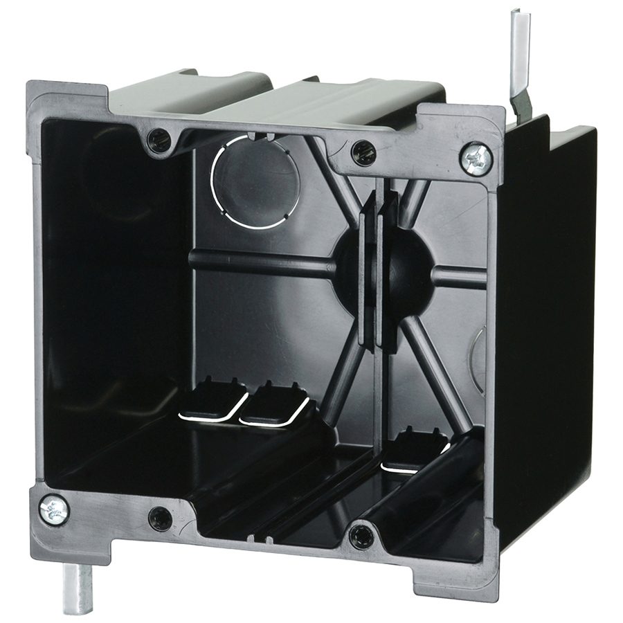 Product image for Allied Moulded Products P-240OW 3-25/64 x 4-7/64 x 3-11/16 Inch 40 In. 2-Gang Polycarbonate Switch/Receptacle Outlet Box
