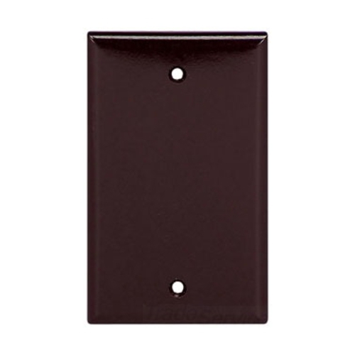 Eaton Blank wallplate, Brown, Blank Cutout, Thermoset, Single- gang, Standard, ED Box