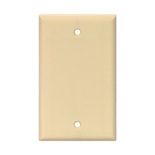 Eaton Blank wallplate, Ivory, Blank Cutout, Thermoset, Single- gang, Standard, ED Box