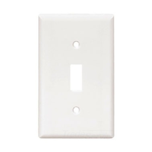 Eaton Toggle wallplate, Lt. Almond, Toggle Cutout, Thermoset, Single- gang, Standard, ED Box
