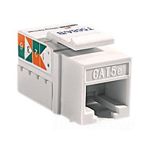 Modular Data Jack, Ivory, 8-position, 8-conductor, 568A/B, Category 5e RJ45, Jack, 0° to 40°C