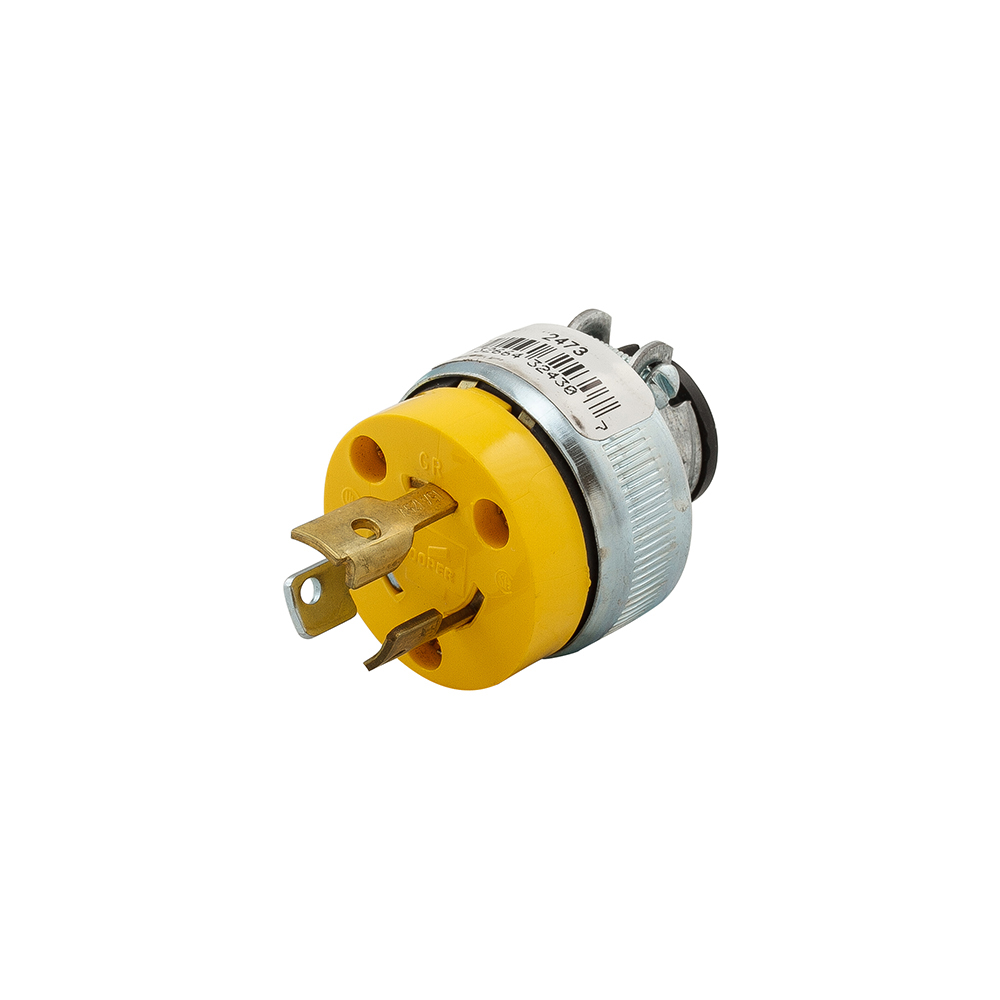 Eaton Arrow Hart standard locking plug, Stand-alone box packaging, 15A, Commercial, 125V, Yellow, Two-pole, Three-wire
