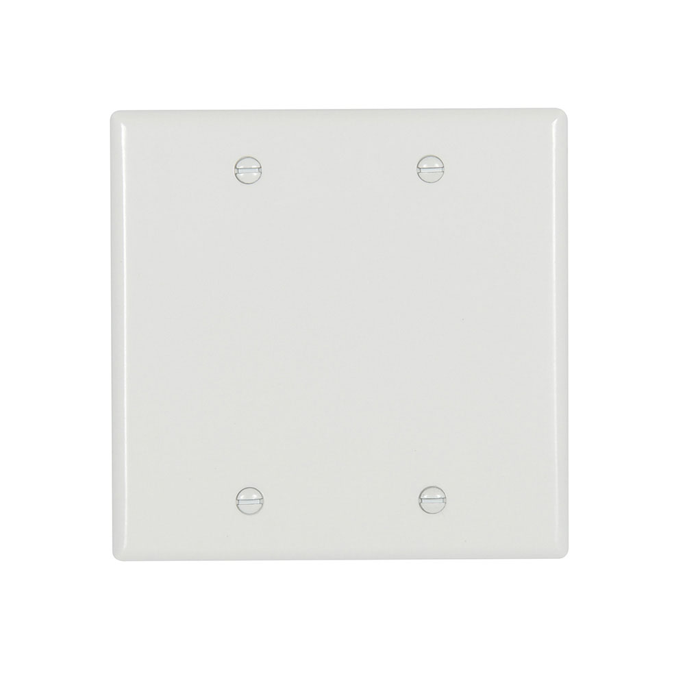 Eaton Blank wallplate, 10% Deeper than standard size, White, Blank Cutout, Thermoset, Two- gang, Standard, ED Box