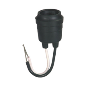 Eaton lampholder, Weatherproof, Replacement, Medium base, Black, Rubber, 600V, 660W, Wire leads 481000