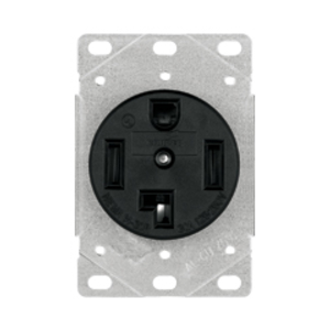 Eaton power device receptacle, Dryer, #12 - 4 AWG, 30A, Flush, 125/250V, Back, Black, NEMA 14-30R, Three-pole, Four-wire, Three-pole, four-wire, grounding, Screw, Glass-filled nylon, Power, Used with S21