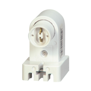 Eaton lampholder, Non-Shunted, T8/T12, Plunger, White, Fluorescent lamp, Thermoset, 600V, 660W, Push wiring 494758