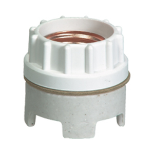 Eaton lampholder, Keyless switch, Medium base, 9 inch lead, White, Porcelain, 250V, 660W 239809