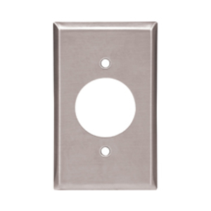 Eaton Power outlet and locking wallplate, Stainless steel, 2.15