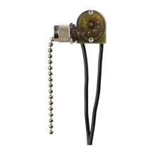 Eaton commercial switch, Switch, 1A, 3A, 125/250V, Pull chain, Brass, Canopy, Polycarbonate, Single-pole