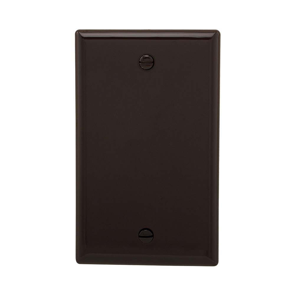 Eaton Blank wallplate, Brown, Blank Cutout, Nylon, Single- gang, Standard, ED Box