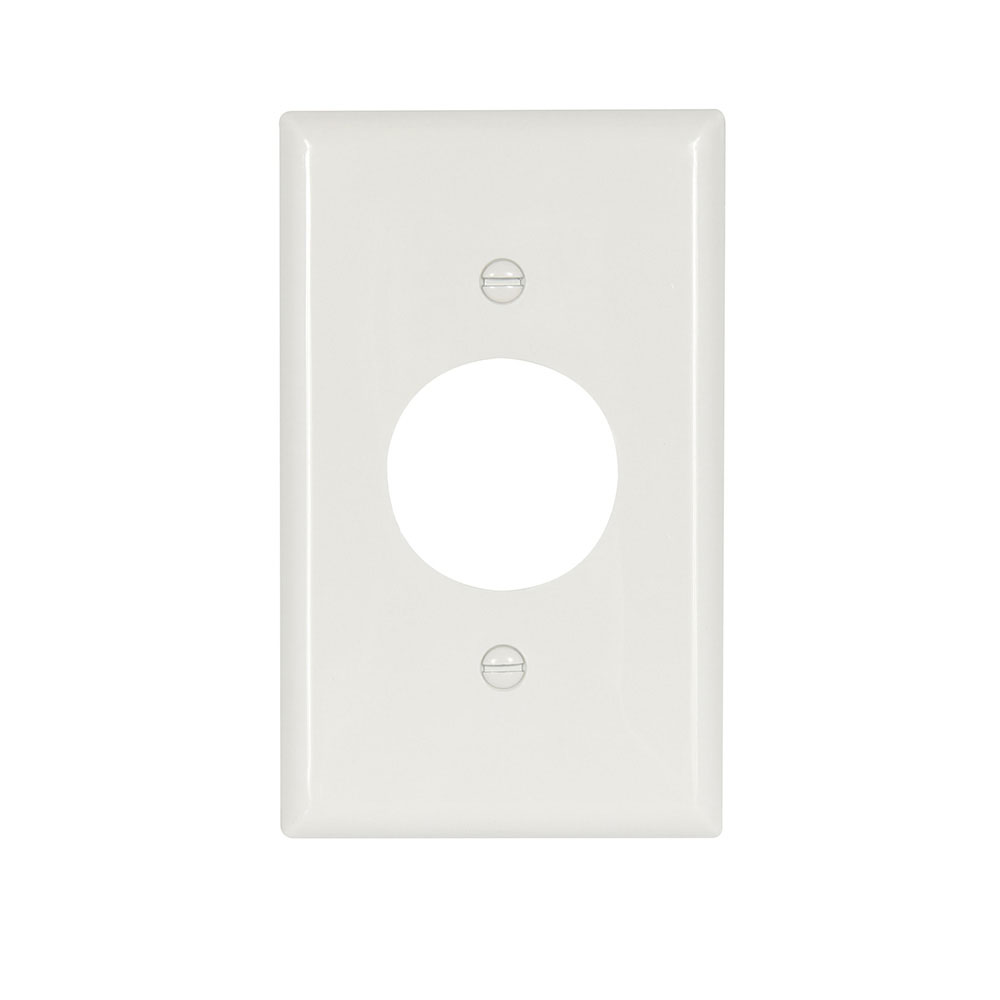 Eaton Single receptacle wallplate, White, 1.406
