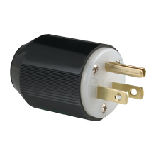 Eaton Arrow Hart auto grip hospital grade straight blade plug, #18-12 AWG, 15A, Industrial, 125V, Back wire, Orange, Brass, Nylon, 5-15P, Two-pole, three-wire, grounding, Screw, 0.33-0.66
