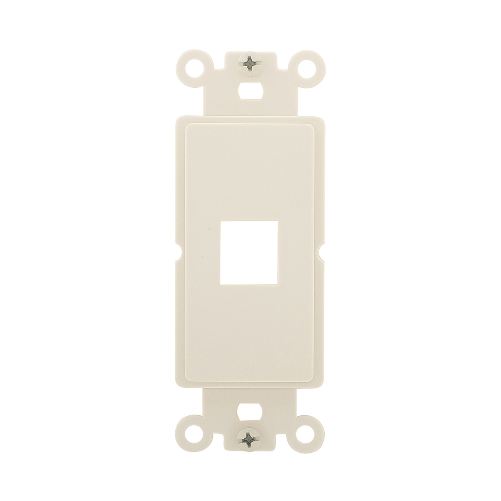 Eaton Modular mounting strap, 1-port modular mounting strap, Commercial, residential communications, Flush, Light almond, Flush mount modular, Mounting strap insert, Screw, Thermoplastic elastomer (TPE), 0° to 40°C, Decorator, 110 style