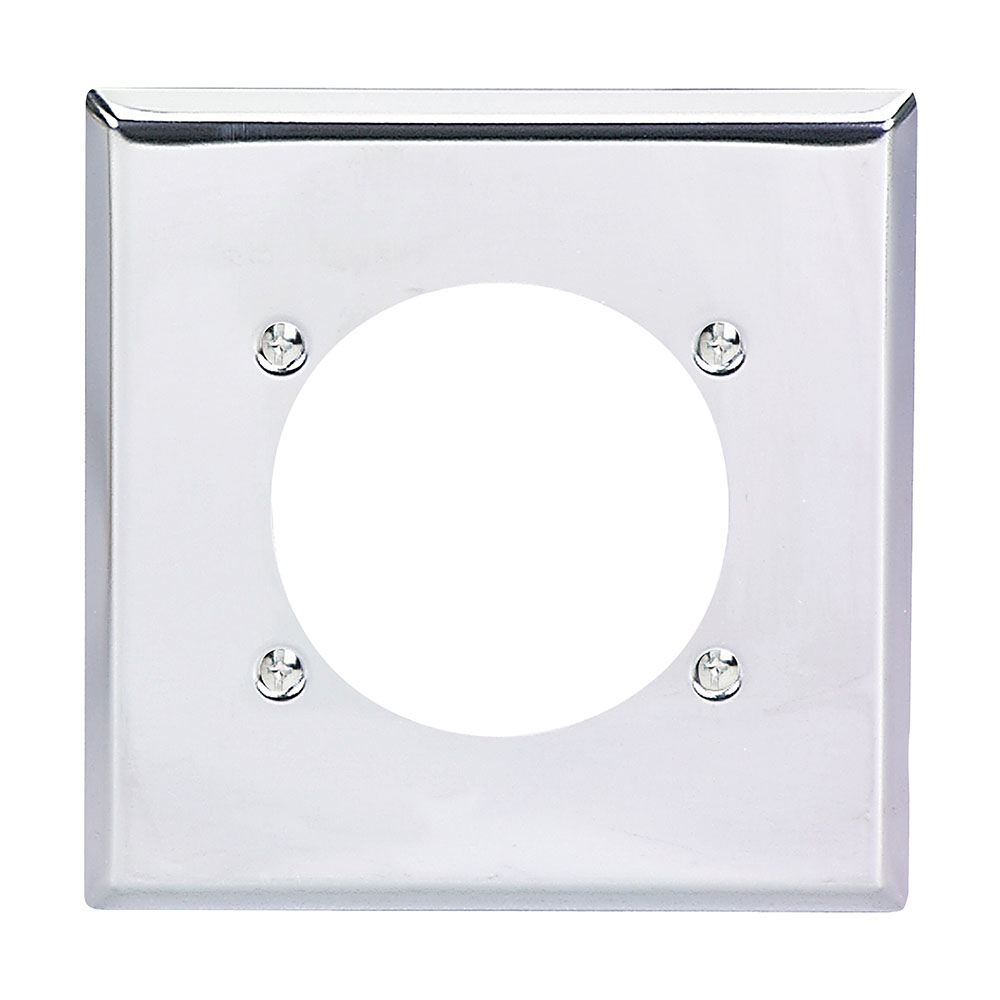 Eaton Power outlet and locking wallplate, Chrome, 2.47