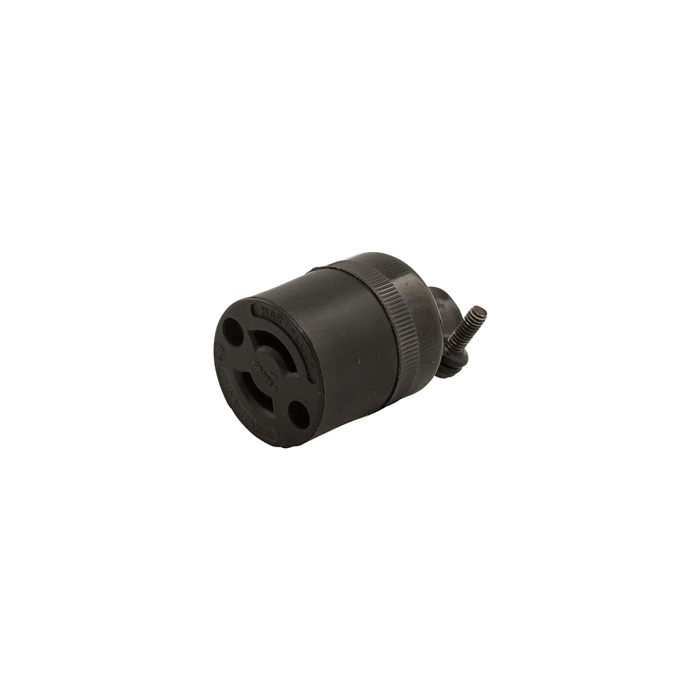 Eaton safety grip locking connector, #16-12 AWG, 15A, Industrial, 125V, Side wiring, Black, Auto grip, ML1, Two-pole, Two-wire, Nylon