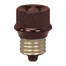 Eaton socket adapter, One socket to one 125 Vac NEMA 1-15R outlet, 125V, Medium base, Brown, Thermoplastic, 1-15R, NEMA 1-15R, 660W