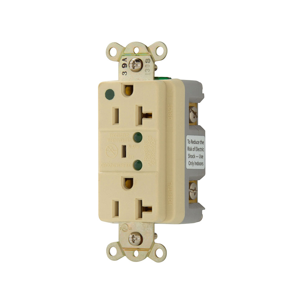 Recp HG TVSS 20A125V 2P3W Led & Alarm IV 3619316