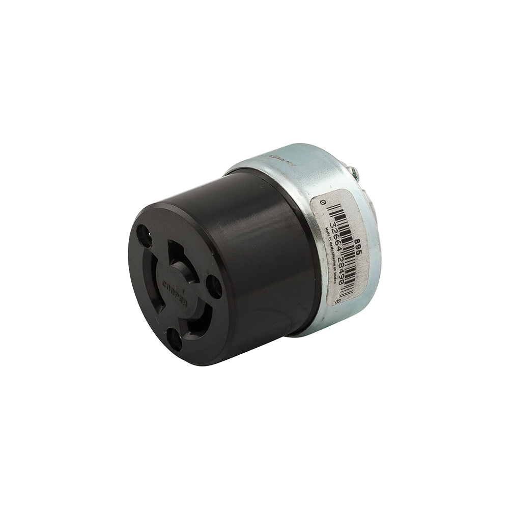 Eaton safety grip locking connector, Stand-alone box packaging, 20A, Commercial, 120/250V, Back wiring, Steel, Armored, Non-NEMA, Three-pole, Four-wire