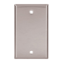 Eaton metal blank wallplate, Blank, Stainless steel, Single-gang, Mid-size