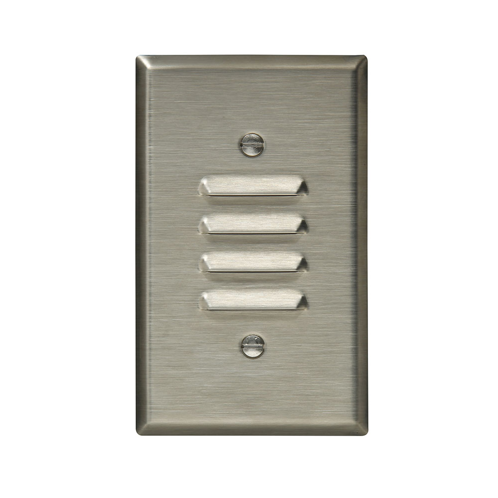 Eaton Louver wallplate, Stainless steel, Louver Cutout, Stainless steel, Single- gang, Horizontal, vertical, Standard, ED Box