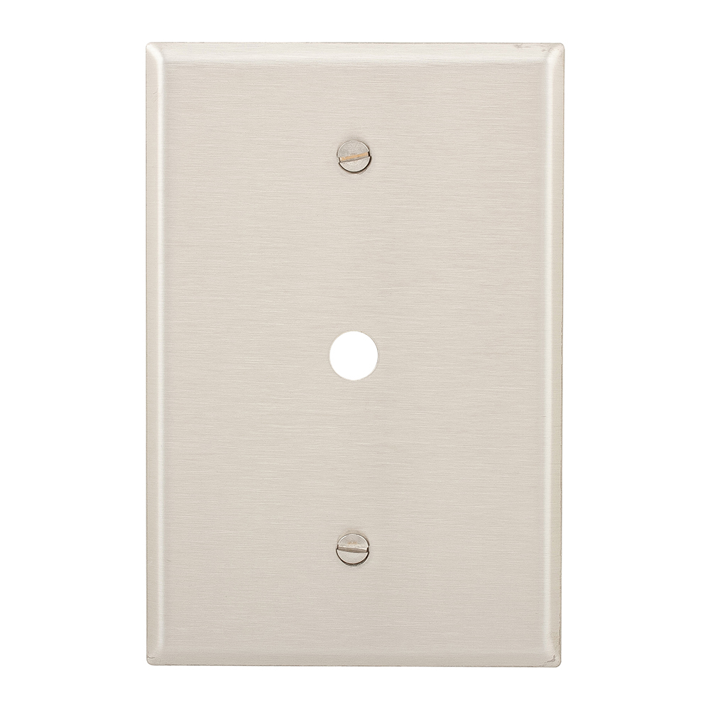 Eaton Telephone and coaxial wallplate, Stainless steel, 0.37