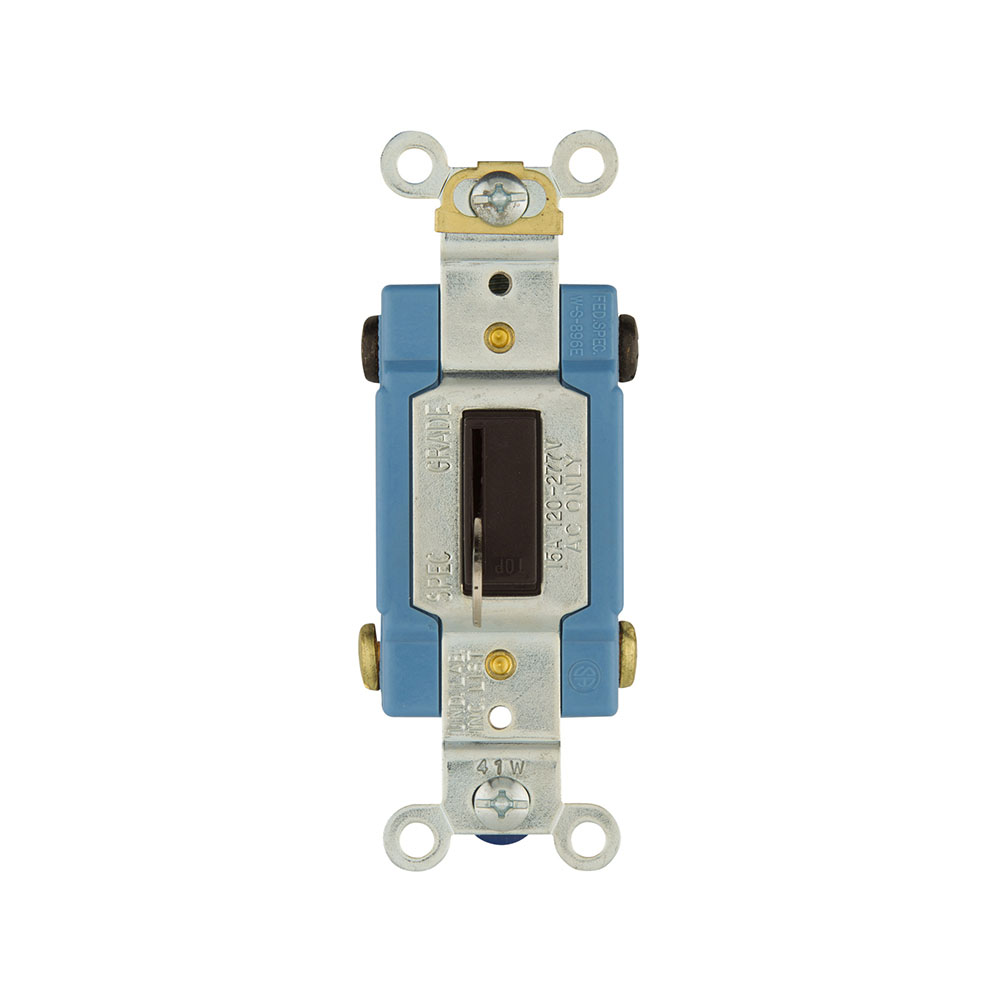 Eaton locking switch, #14-10 AWG, 15A, 120/277V, Back and side wiring, Key actuator, Maintained closure, Brown, Four-way, Urea