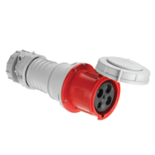 Eaton Arrow Hart pin and sleeve connector, IP69K Rated, #4 -1/0 AWG, #12 - #16 AWG (pilot), 100A, 3Ø 600V, Back wire, Black, Nickel plated brass, IP67, Nylon, 3-pole, 4-wire, 0.97-1.94in (2.46-5.00cm), Female, 30 HP, 3PH