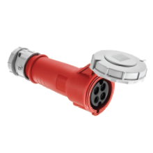 Eaton Arrow Hart pin and sleeve connector, IP69K Rated, #10 -#2 AWG, 30A, Extra Heavy-Duty, 125/250V, Back wire, Orange, Nickel plated brass, IP67, IP69K, Nylon, Three-pole, Four-wire, grounding, 0.433-0.985in (1.10-2.5cm), Female, Nylon