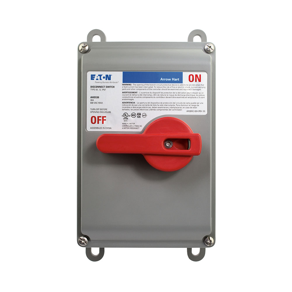 Eaton top cover assembly, Used with VFD 30A motor control disconnect switches