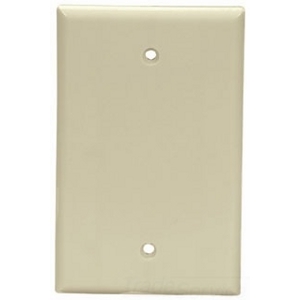 Eaton Blank wallplate, Box mount, Ivory, Blank Cutout, Thermoset, Single- gang, Mid-size, ED Box