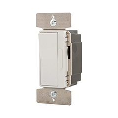 Eaton 0-10V decorator dimmer, Preset feature, #14 – 12 AWG, 120/277V, Back and side wiring, Slide actuator, light almond, white, ivory, 1000 sq ft coverage illumination, LED, FLR, single-pole, three-way, 1200W, 1660W, 736834