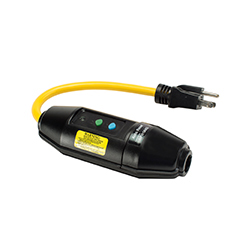 Eaton portable GFCI, Watertight, field wireable, 15A, #12 AWG, 1' (0.3m) cord length, Polycarbonate, 5-15, 3R, Molded plug type, Automatic reset, 120V 669309