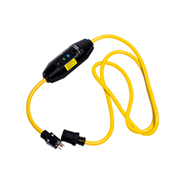 Eaton portable GFCI, Watertight, 15A, #12 AWG, 25' (7.62m) cord length, Polycarbonate, 5-15, Straight blade plug type, Manual reset, 120V, 4X 669392