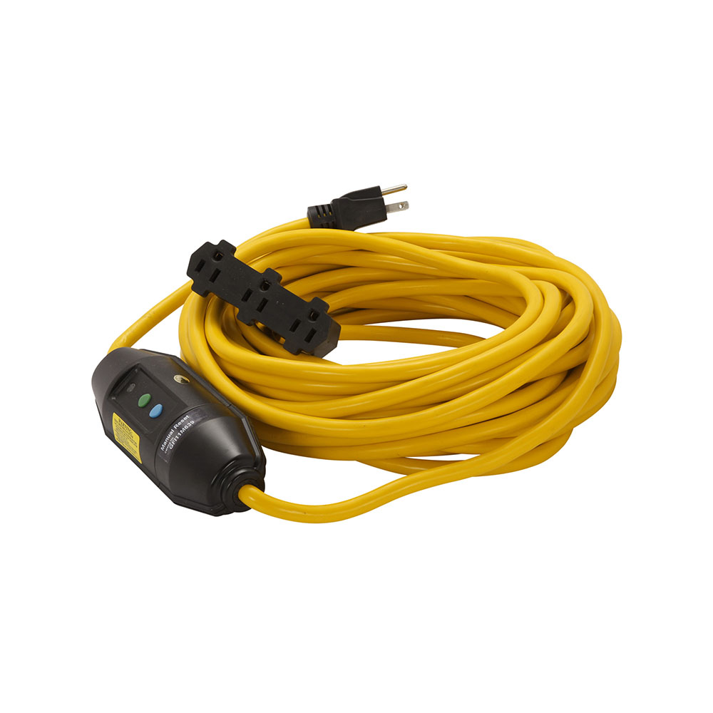Eaton portable GFCI, Watertight, 15A, #12 AWG, 50' (15.24m) cord length, Polycarbonate, 5-15, 3R, Tri tap plug type, Manual reset, 120V 669415