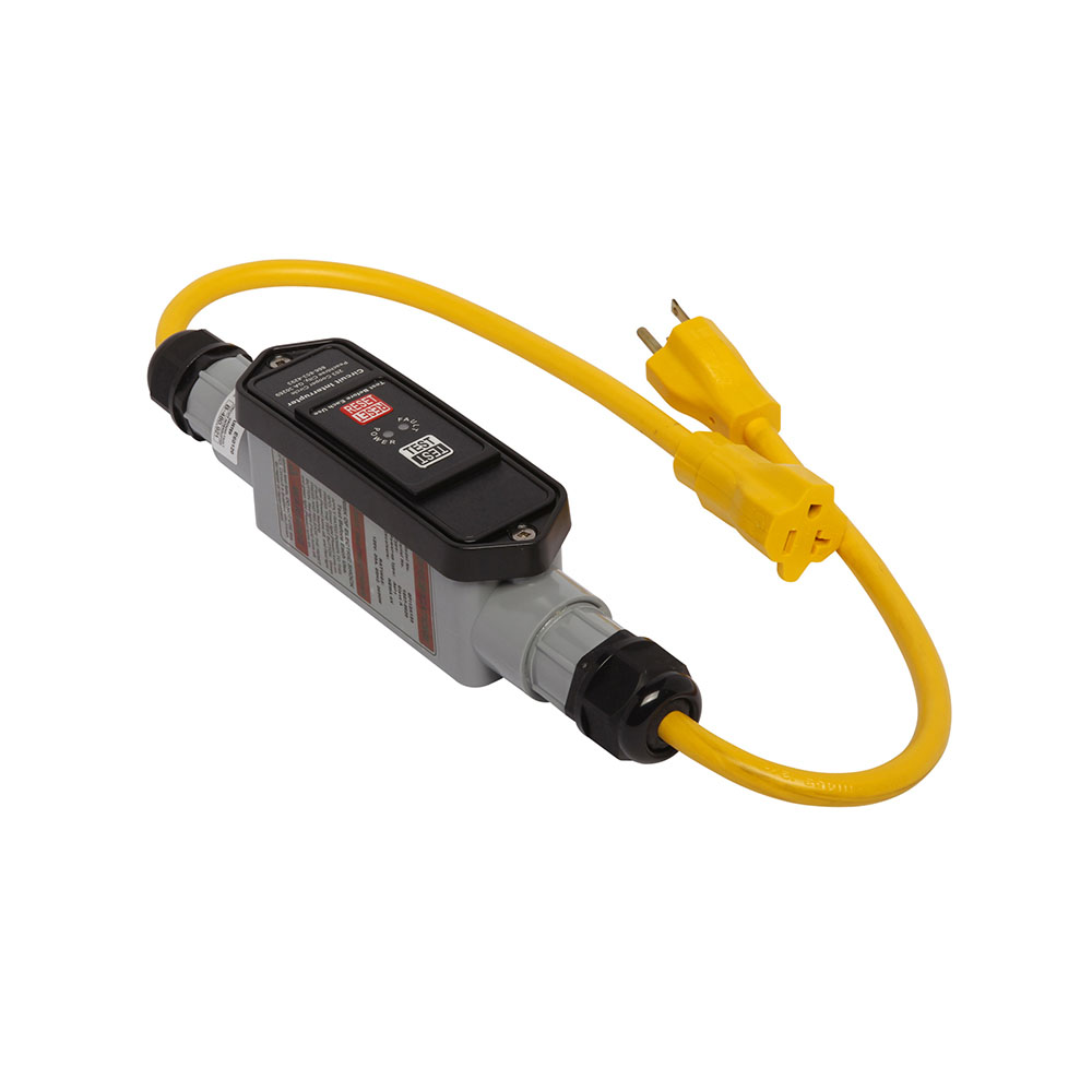 Eaton portable GFCI, Watertight, 20A, #12 AWG, 6' (1.83m) cord length, Polycarbonate, L5-20, Locking plug type, Automatic reset, 120V, 4X 669514