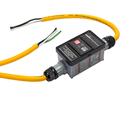 Eaton portable GFCI, Watertight, field wireable, 30A, #10 AWG, 50' (15.24m) cord length, Polycarbonate, Flying leads plug type, Manual reset, 120V, 4X 669880