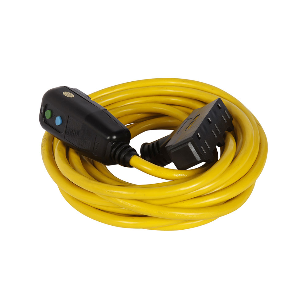 Eaton portable GFCI, Watertight, 15A, #12 AWG, 25' (7.62m) cord length, Polycarbonate, 5-15, 3R, Tri tap plug type, Manual reset, 120V 670442