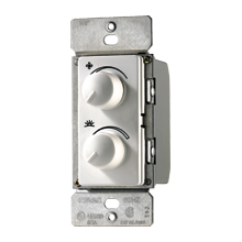Eaton combination dimmer and fan speed control, Power failure memory, Fully variable, #16 AWG, 2.5A, 120V, Wire lead, Maintained closure, Light almond, 60 Hz, Incandescent, halogen, 0° to 40°C, Single-pole, Polycarbonate, 300W